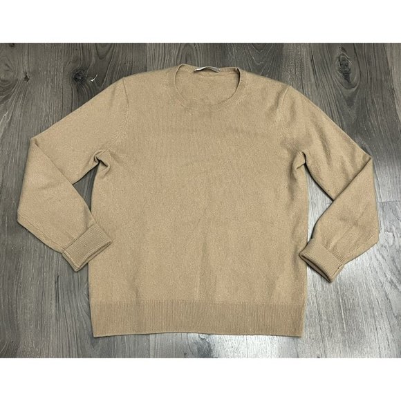 Everlane Sweaters - Everlane Women's Cashmere Long Sleeve Sweater SZ Large Soft Stretch Beige